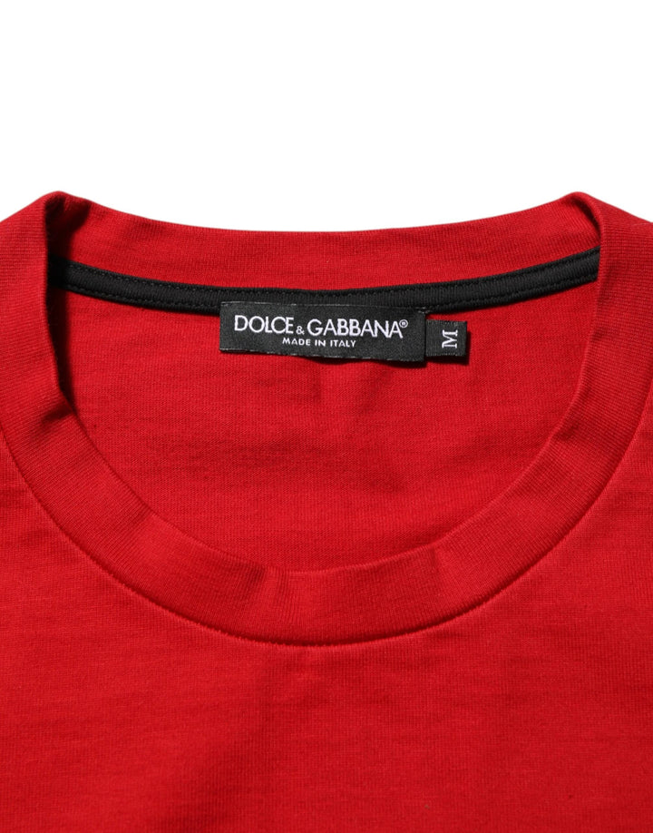 Dolce &amp; Gabbana Sample Sale Dolce &amp; Gabbana Red Logo Eye Print Cotton Short Sleeve T-shirt - | Designer outlet