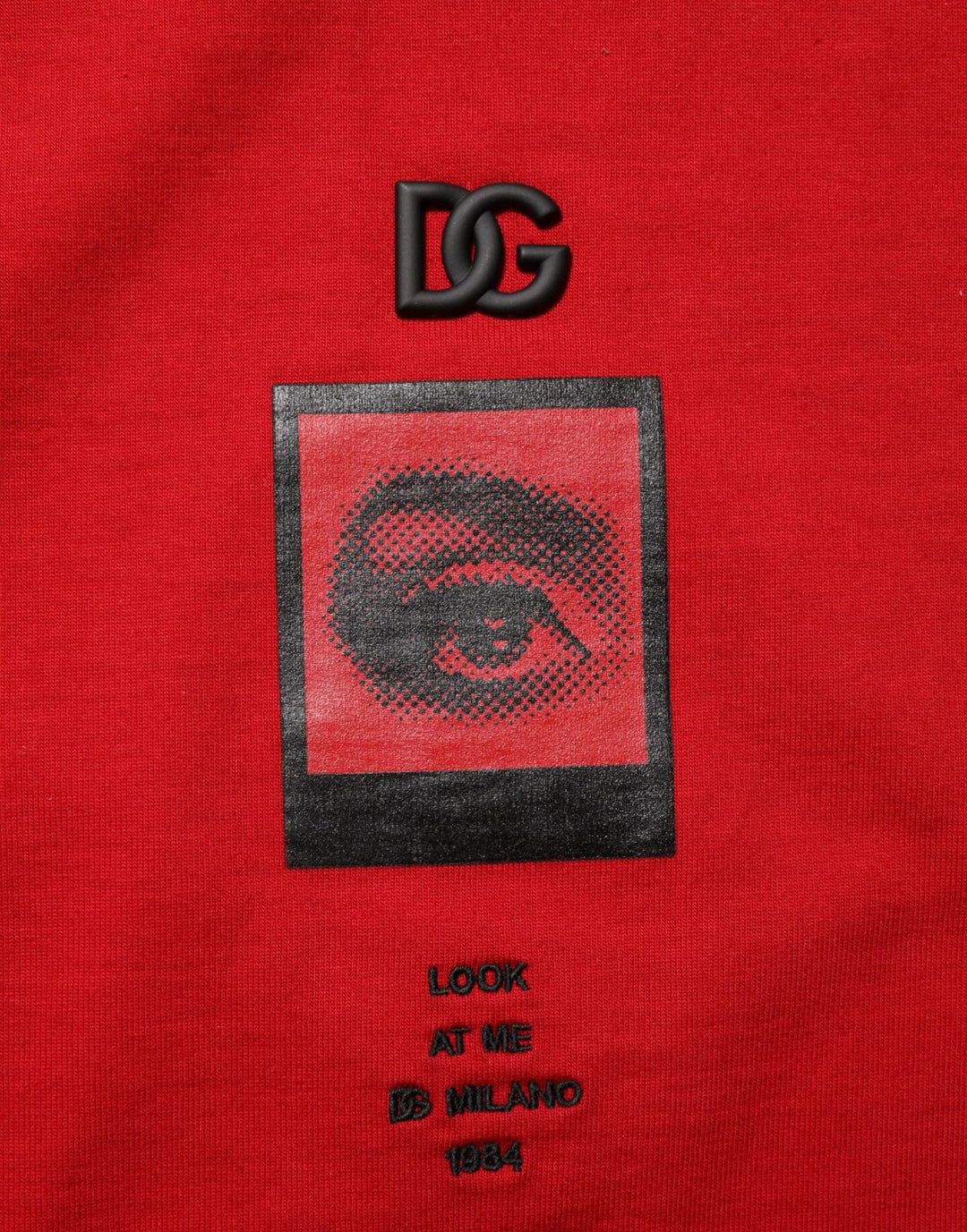Dolce &amp; Gabbana Sample Sale Dolce &amp; Gabbana Red Logo Eye Print Cotton Short Sleeve T-shirt - | Designer outlet
