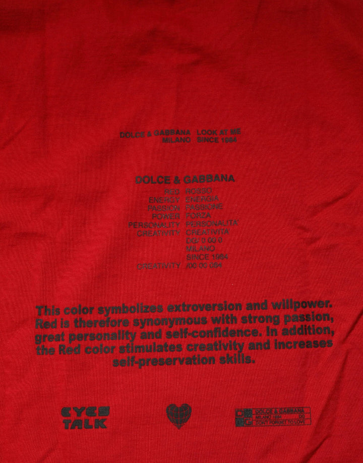 Dolce &amp; Gabbana Sample Sale Dolce &amp; Gabbana Red Logo Eye Print Cotton Short Sleeve T-shirt - | Designer outlet
