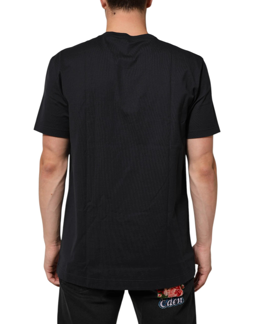 Dolce &amp; Gabbana Black Logo Compass Cotton Crew Neck T-shirt by Dolce &amp; Gabbana outlet now on sale