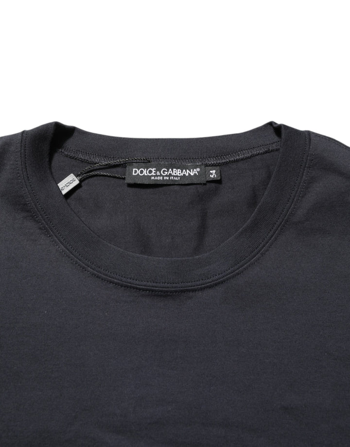 Dolce &amp; Gabbana Black Logo Compass Cotton Crew Neck T-shirt by Dolce &amp; Gabbana outlet now on sale