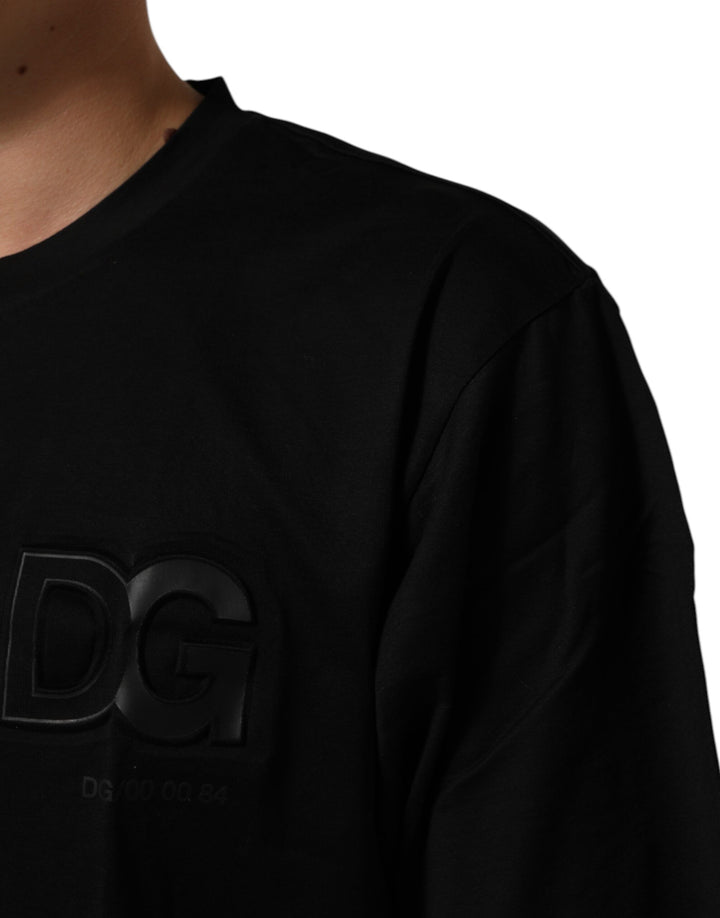 Dolce &amp; Gabbana Sample Sale Dolce &amp; Gabbana Black Logo Patch Cotton Men Crew Neck T-shirt - | Designer outlet