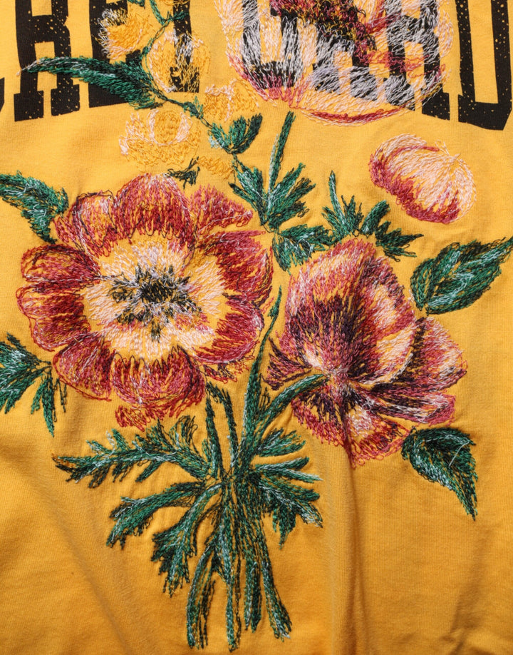 Dolce &amp; Gabbana Sample Sale Dolce &amp; Gabbana Yellow Secret Graden Floral Cotton CrewNeck T-shirt - | Designer outlet