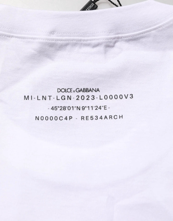 Dolce &amp; Gabbana Sample Sale | Dolce &amp; Gabbana White Cotton Sleeveless Printed Tank T-shirt - | Designer outlet