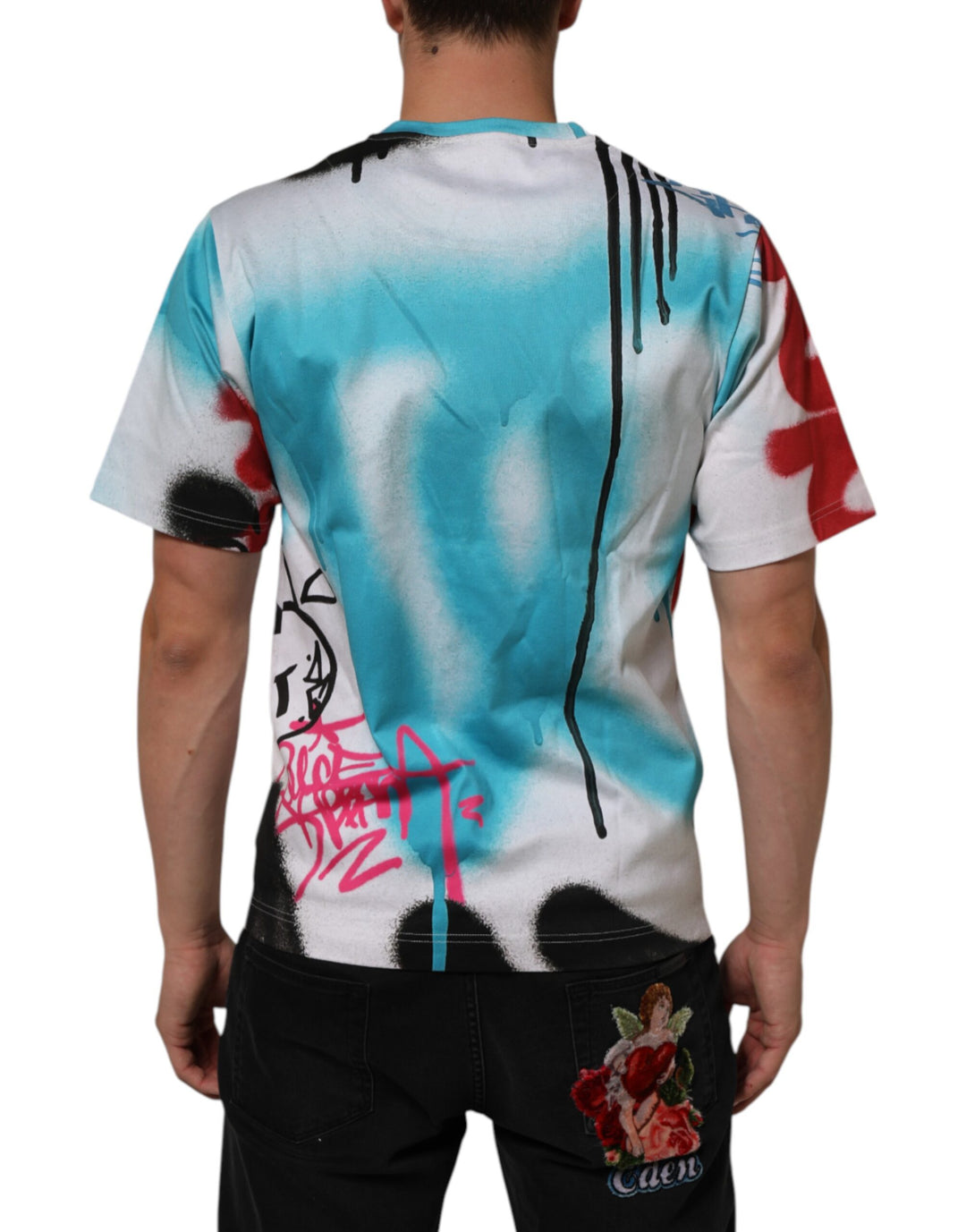 Dolce &amp; Gabbana Sample Sale Dolce &amp; Gabbana White Graffiti Crew Neck Short Sleeves T-shirt - | Designer outlet