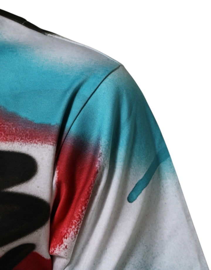 Dolce &amp; Gabbana Sample Sale Dolce &amp; Gabbana White Graffiti Crew Neck Short Sleeves T-shirt - | Designer outlet