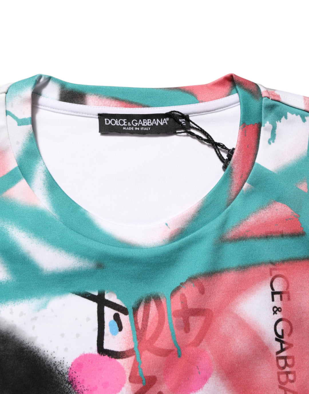 Dolce &amp; Gabbana Sample Sale Dolce &amp; Gabbana White Graffiti Crew Neck Short Sleeves T-shirt - | Designer outlet