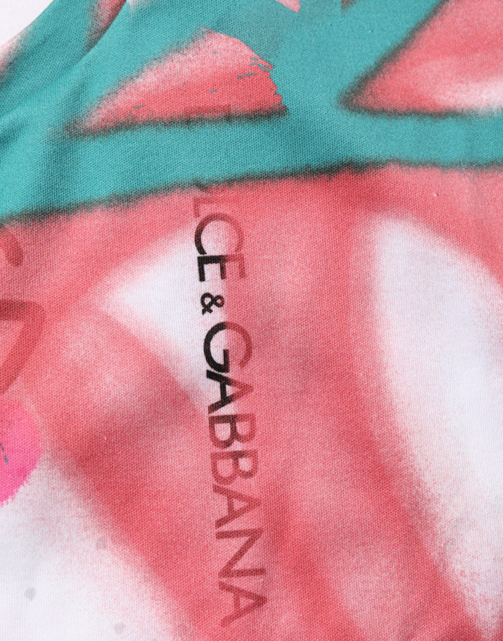 Dolce &amp; Gabbana Sample Sale Dolce &amp; Gabbana White Graffiti Crew Neck Short Sleeves T-shirt - | Designer outlet