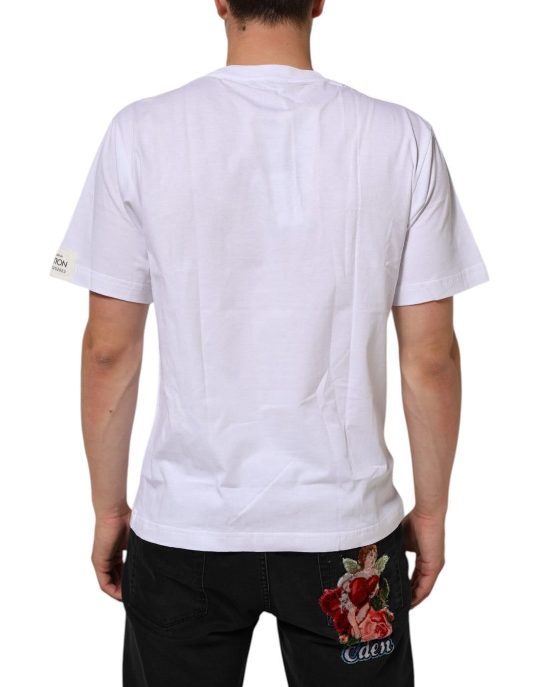 Dolce &amp; Gabbana Sample Sale Dolce &amp; Gabbana White Graphic Print Cotton Crew Neck T-shirt - | Designer outlet