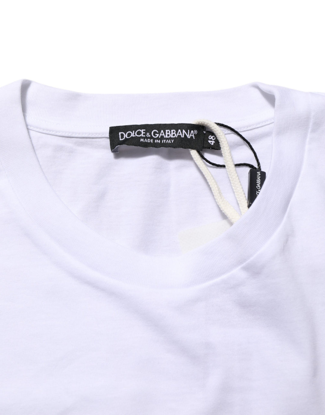 Dolce &amp; Gabbana Sample Sale Dolce &amp; Gabbana White Graphic Print Cotton Crew Neck T-shirt - | Designer outlet