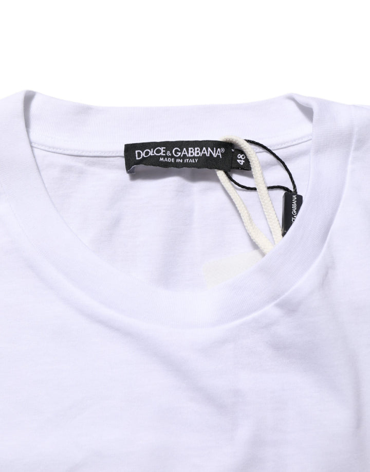 Dolce &amp; Gabbana Sample Sale Dolce &amp; Gabbana White Graphic Print Cotton Crew Neck T-shirt - | Designer outlet