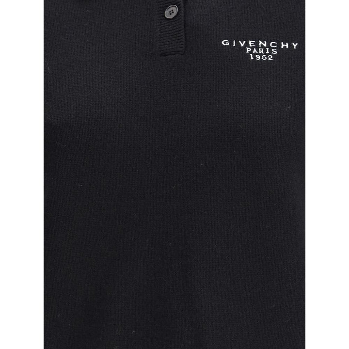 Givenchy Black Wool Polo Shirt
