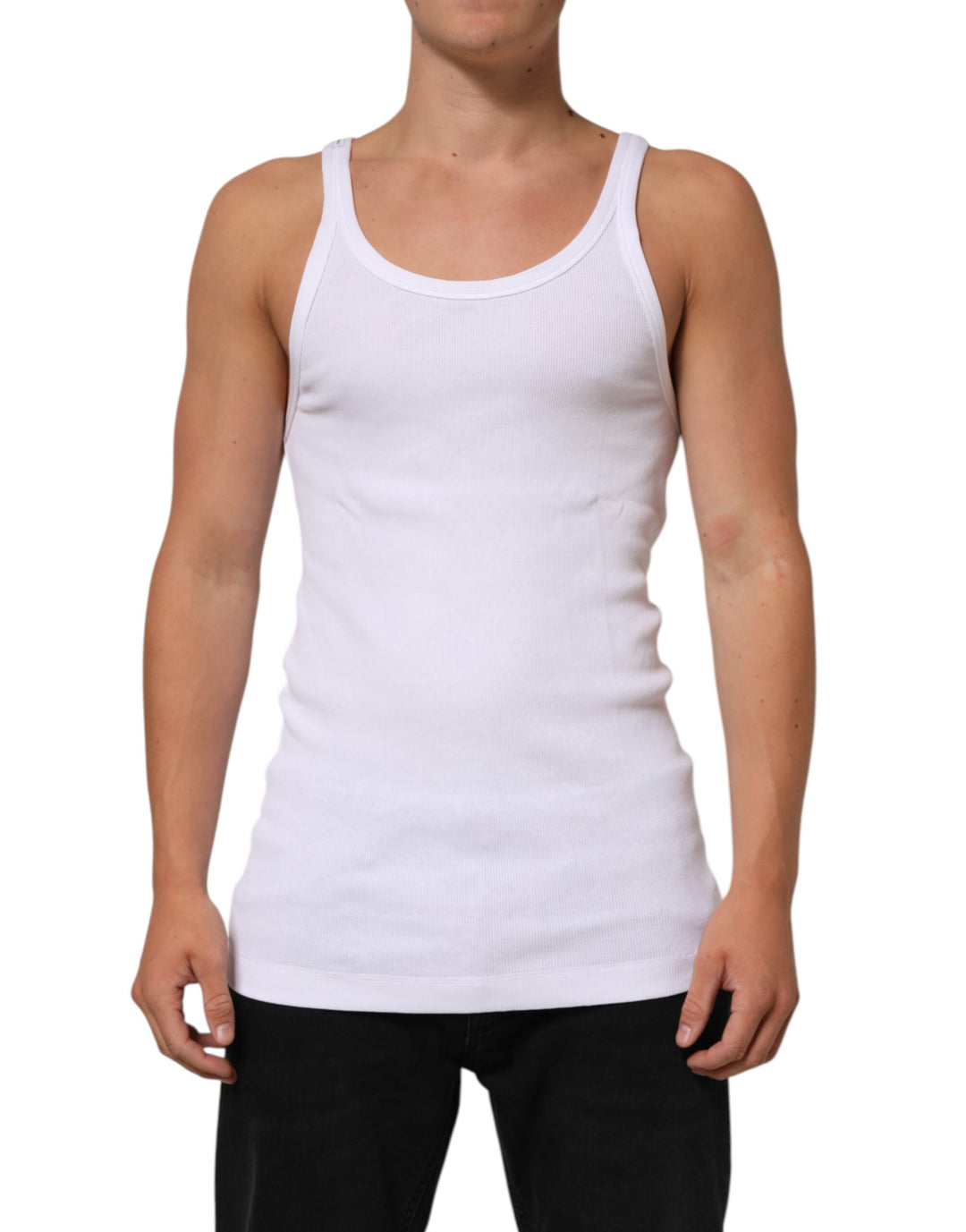 Dolce &amp; Gabbana White Sleeveless Round Neck Tank Top T-shirt by Dolce &amp; Gabbana outlet now on sale