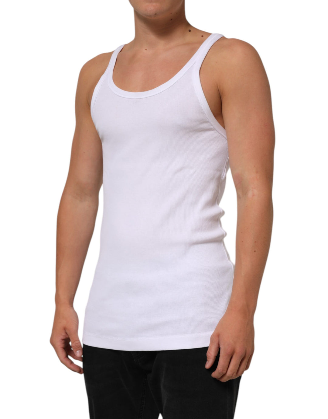 Dolce &amp; Gabbana White Sleeveless Round Neck Tank Top T-shirt by Dolce &amp; Gabbana outlet now on sale
