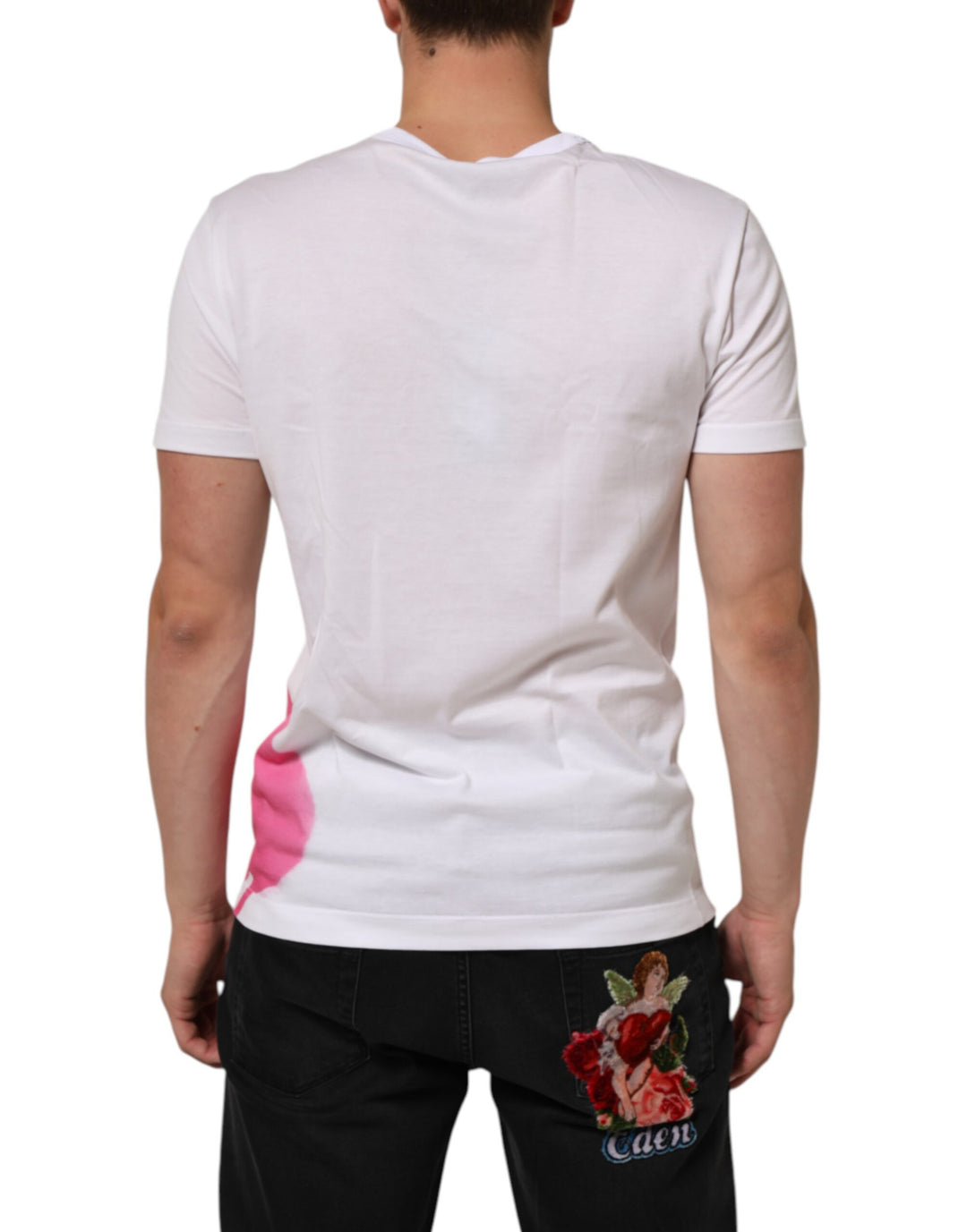 Dolce &amp; Gabbana Sample Sale Dolce &amp; Gabbana White Graphic Print Cotton Crew Neck T-shirt - | Designer outlet