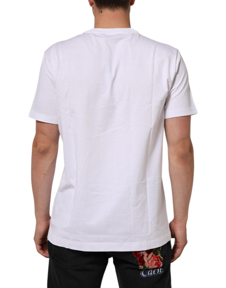 Dolce &amp; Gabbana White Cotton Crew Neck Short Sleeves T-shirt by Dolce &amp; Gabbana outlet now on sale