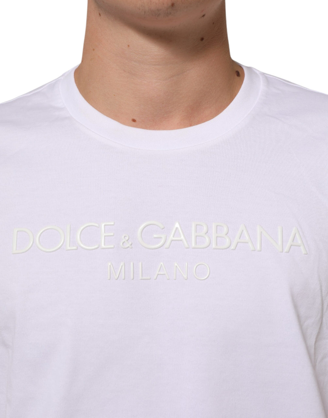 Dolce &amp; Gabbana White Cotton Crew Neck Short Sleeves T-shirt by Dolce &amp; Gabbana outlet now on sale