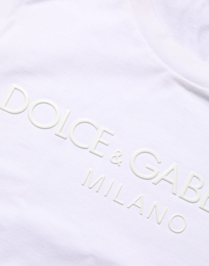 Dolce &amp; Gabbana White Cotton Crew Neck Short Sleeves T-shirt by Dolce &amp; Gabbana outlet now on sale