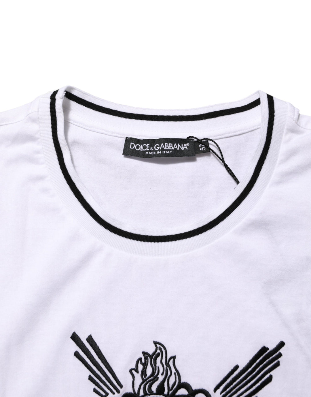 Dolce &amp; Gabbana White Sacred Heart Short Sleeve Men T-shirt by Dolce &amp; Gabbana outlet now on sale