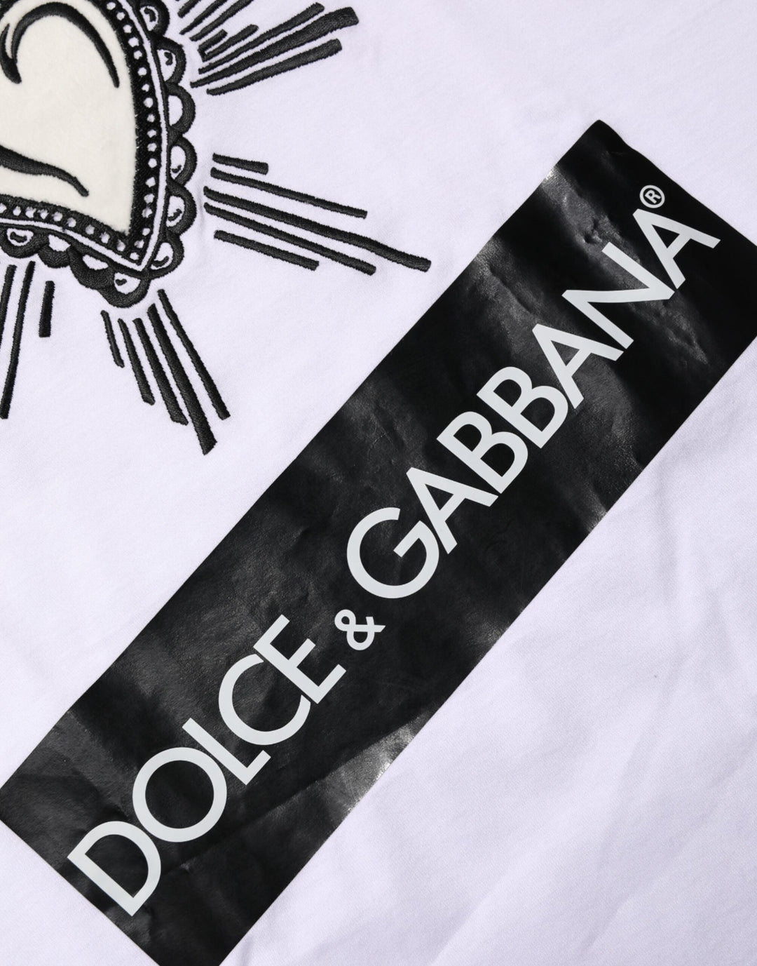 Dolce &amp; Gabbana Sample Sale Dolce &amp; Gabbana White Sacred Heart Short Sleeve Men T-shirt - | Designer outlet