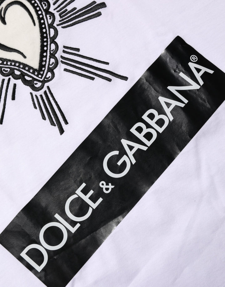 Dolce &amp; Gabbana Sample Sale Dolce &amp; Gabbana White Sacred Heart Short Sleeve Men T-shirt - | Designer outlet