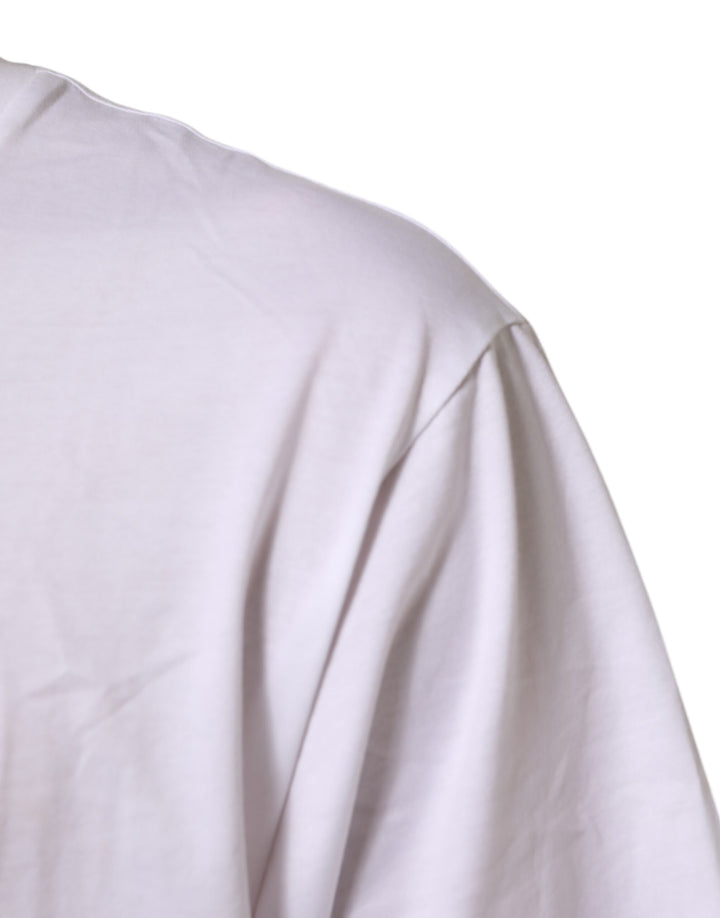 Dolce &amp; Gabbana Sample Sale Dolce &amp; Gabbana White Logo Print Cotton Crew Neck Men T-shirt - | Designer outlet