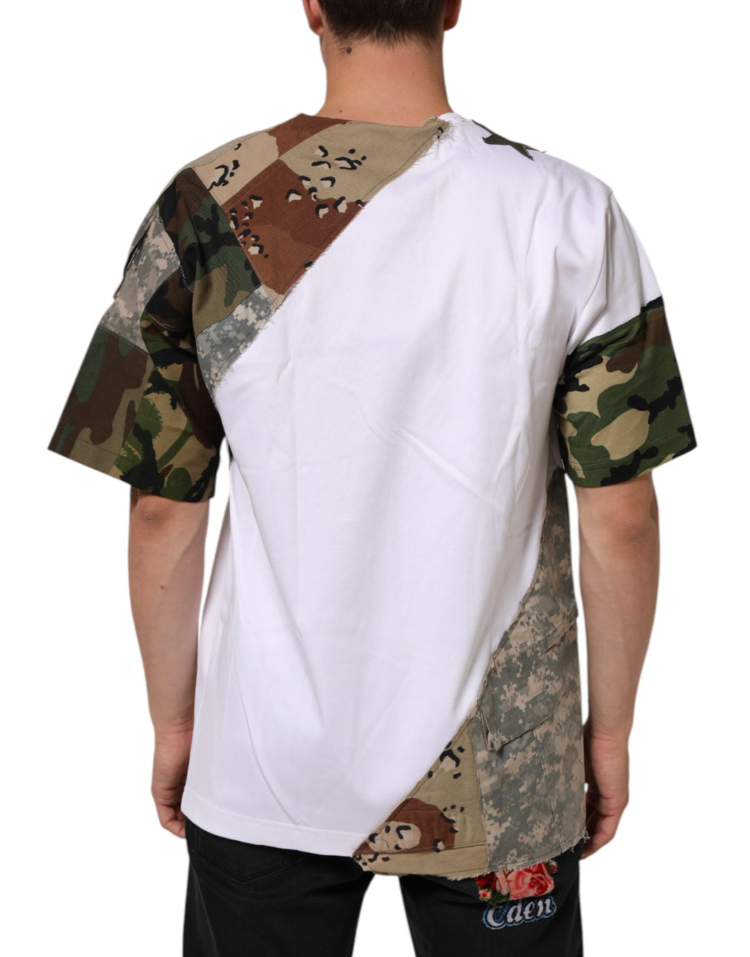 Dolce &amp; Gabbana Sample Sale Dolce &amp; Gabbana White Camouflage Patckwork Men Cotton T-shirt - | Designer outlet