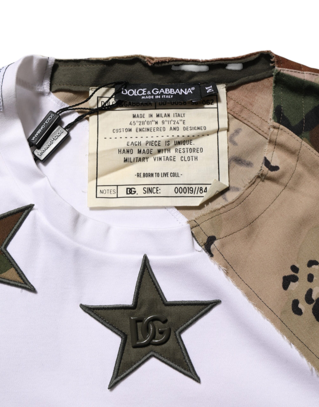 Dolce &amp; Gabbana Sample Sale Dolce &amp; Gabbana White Camouflage Patckwork Men Cotton T-shirt - | Designer outlet