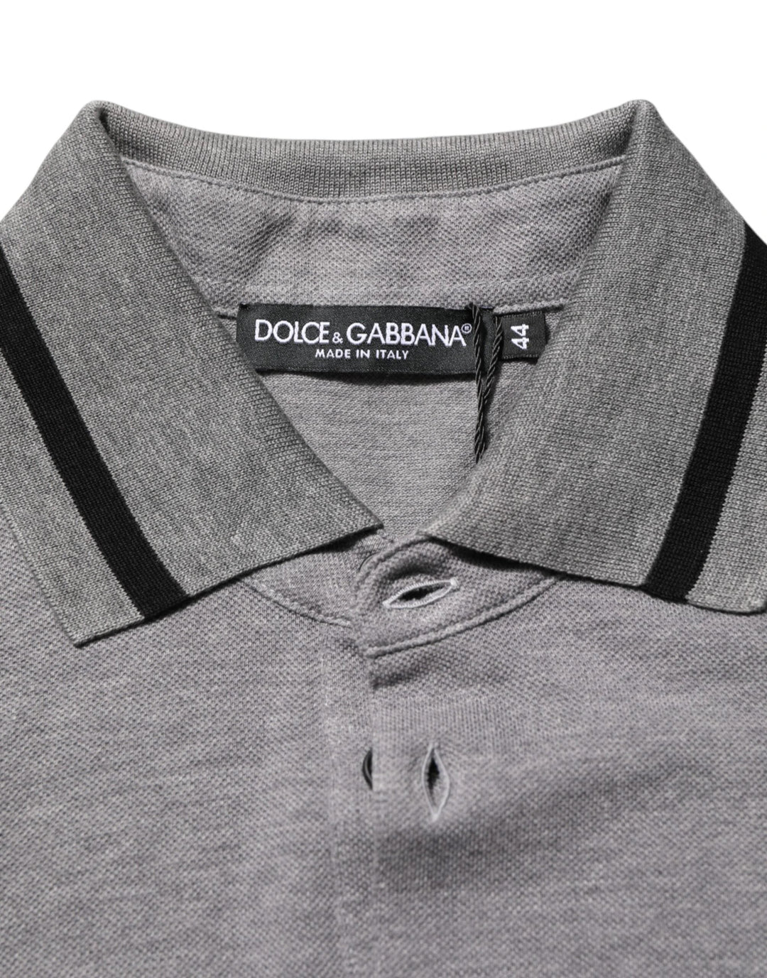 Dolce &amp; Gabbana Sample Sale Dolce &amp; Gabbana Gray Logo Embroidery Collared Polo T-shirt - | Designer outlet