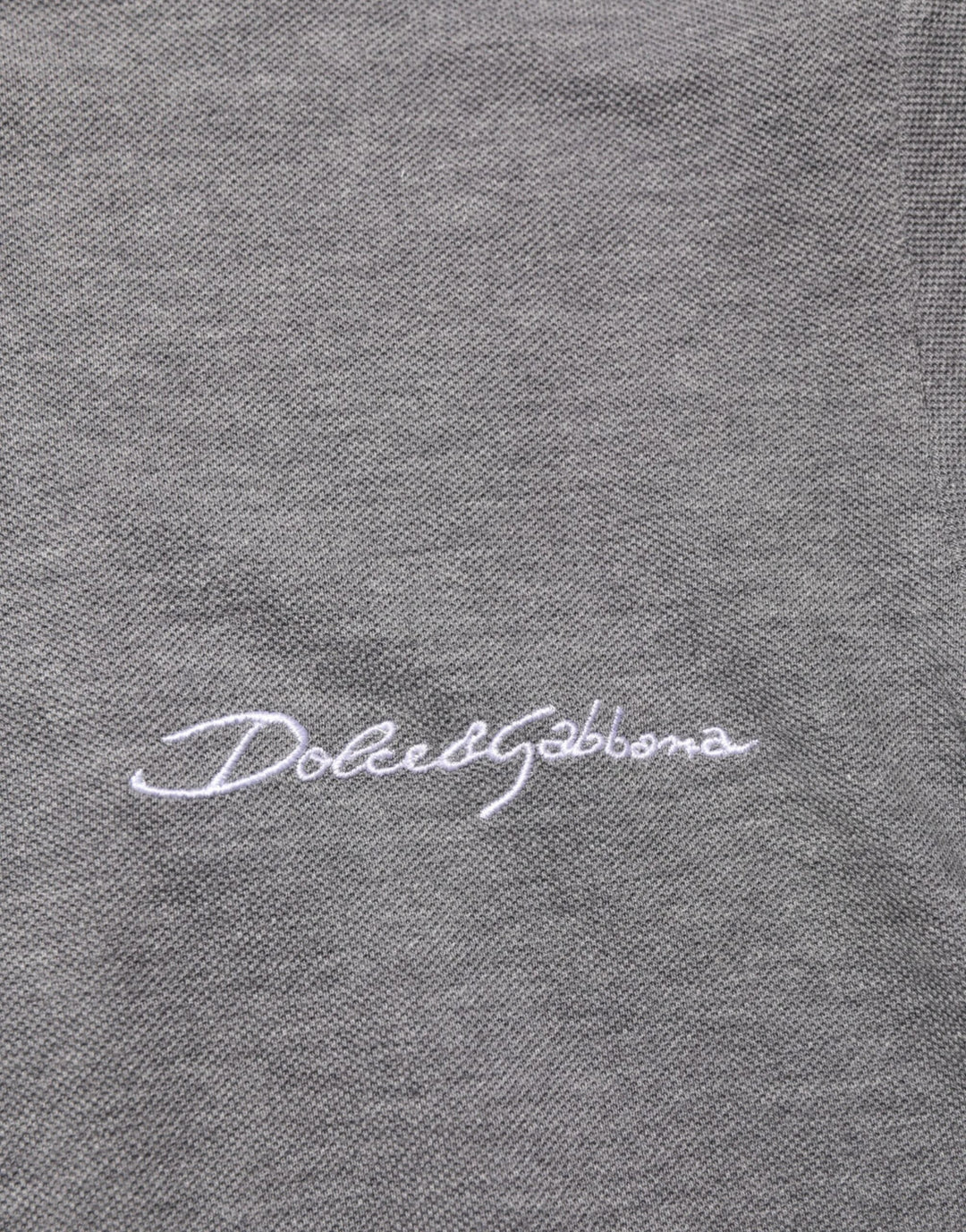 Dolce &amp; Gabbana Sample Sale Dolce &amp; Gabbana Gray Logo Embroidery Collared Polo T-shirt - | Designer outlet