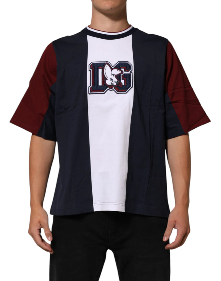 Dolce &amp; Gabbana Sample Sale Dolce &amp; Gabbana Multicolor Striped Cotton Men Crew Neck T-shirt - | Designer outlet