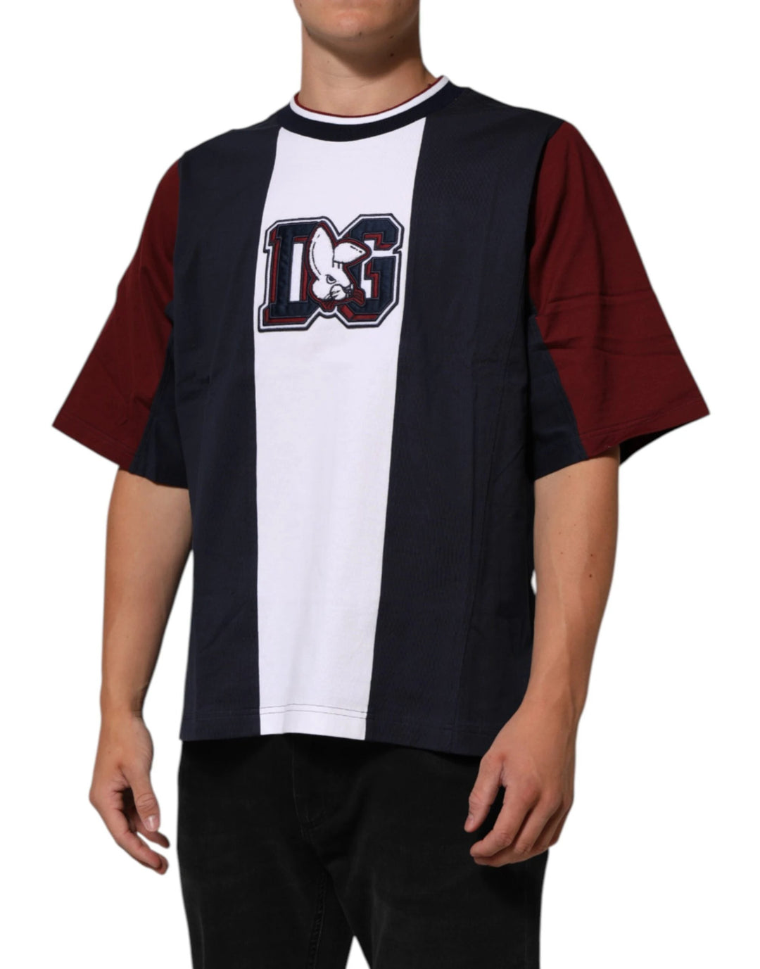 Dolce &amp; Gabbana Sample Sale Dolce &amp; Gabbana Multicolor Striped Cotton Men Crew Neck T-shirt - | Designer outlet