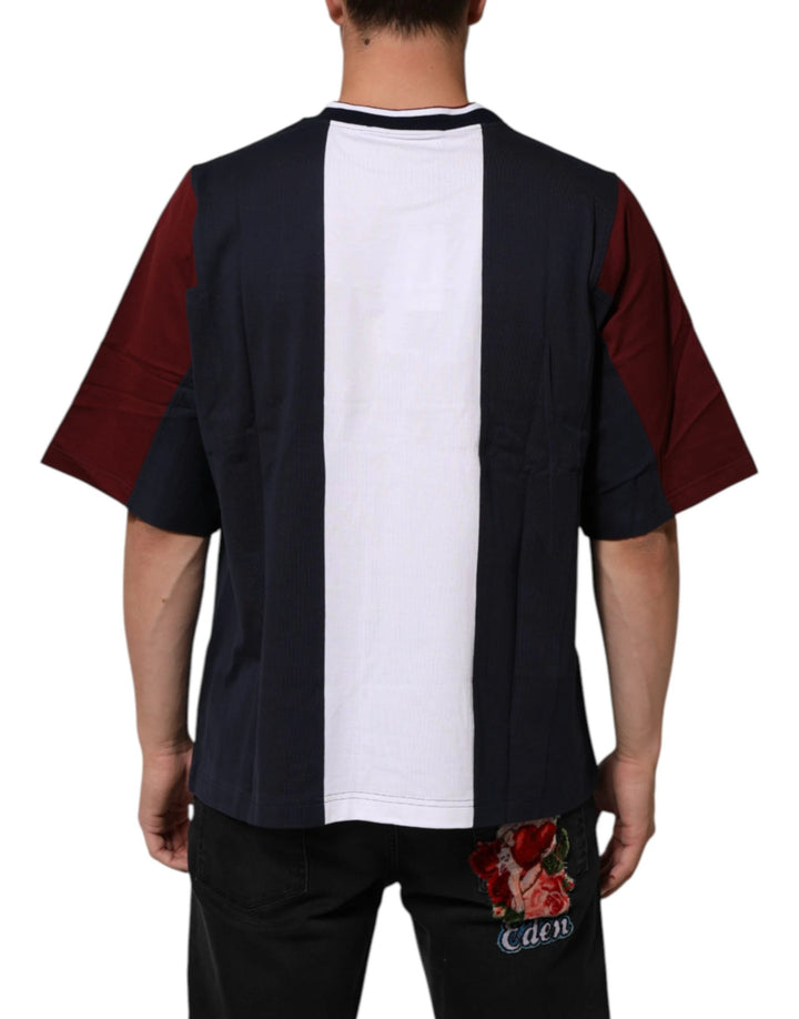 Dolce &amp; Gabbana Sample Sale Dolce &amp; Gabbana Multicolor Striped Cotton Men Crew Neck T-shirt - | Designer outlet