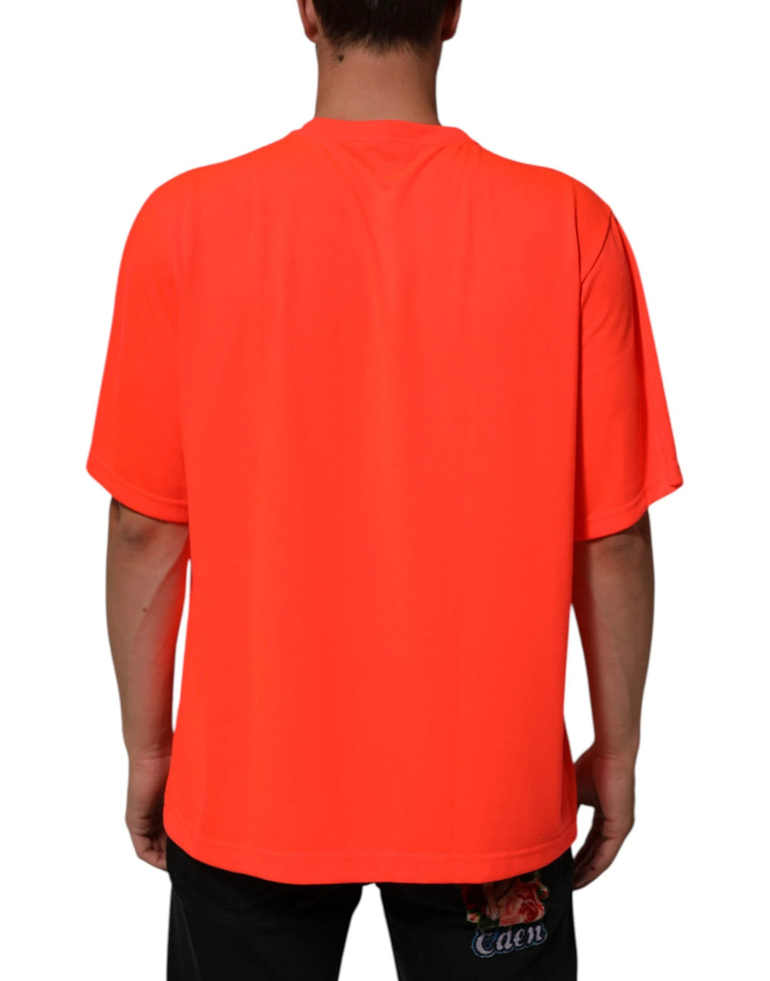 Dolce &amp; Gabbana Sample Sale Dolce &amp; Gabbana Neon Orange Polyester Men Crew Neck T-shirt - | Designer outlet