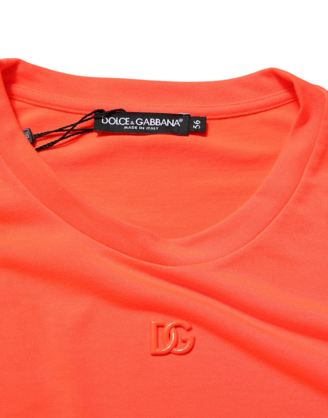 Dolce &amp; Gabbana Sample Sale Dolce &amp; Gabbana Neon Orange Polyester Men Crew Neck T-shirt - | Designer outlet