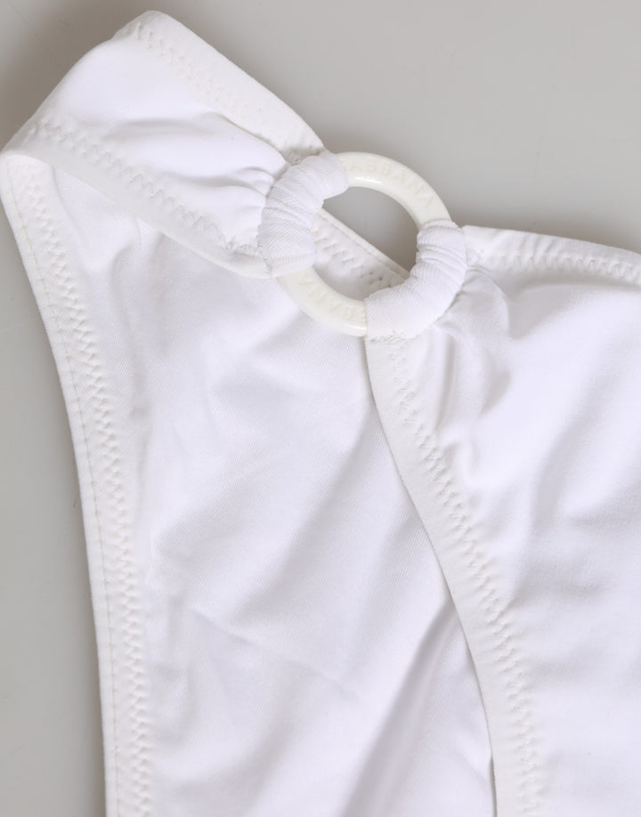 Dolce & Gabbana White Logo Swimsuit 2 Piece Top Bottom Swimwear