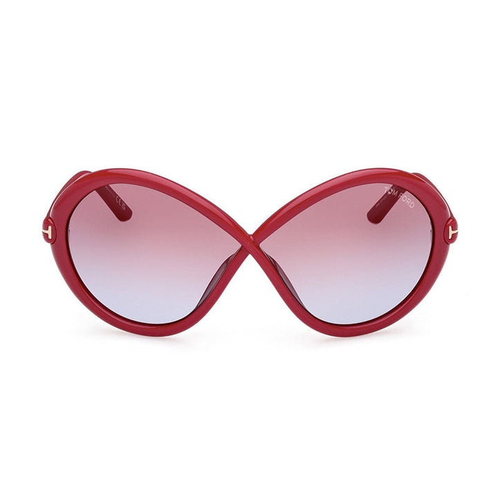 Tom Ford Sunglasses Geometric Full Rim, Shiny Fuxia Frame and Violet Gradient Lens FT107075Y
