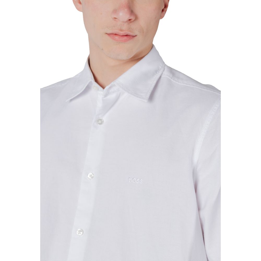 Hugo Boss White Cotton Shortsleeve