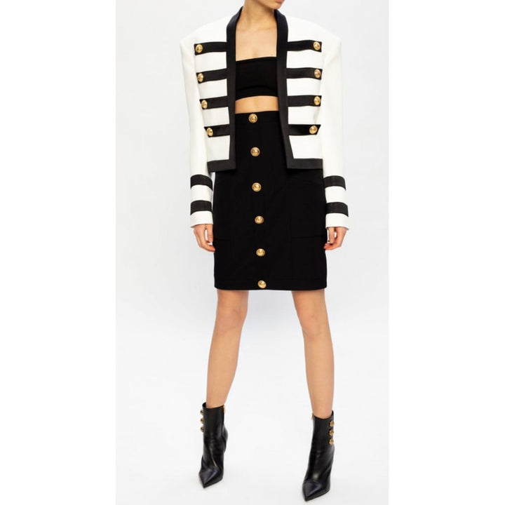 Balmain White Viscose Women Blazer