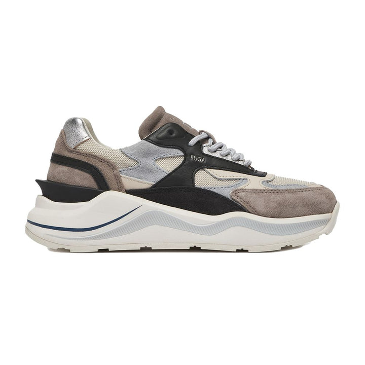 D.A.T.E Beige Leather Sneaker