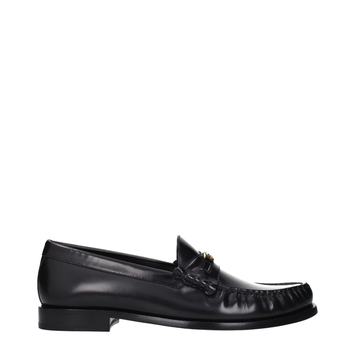 Celine Black Leather Slip-On Loafers