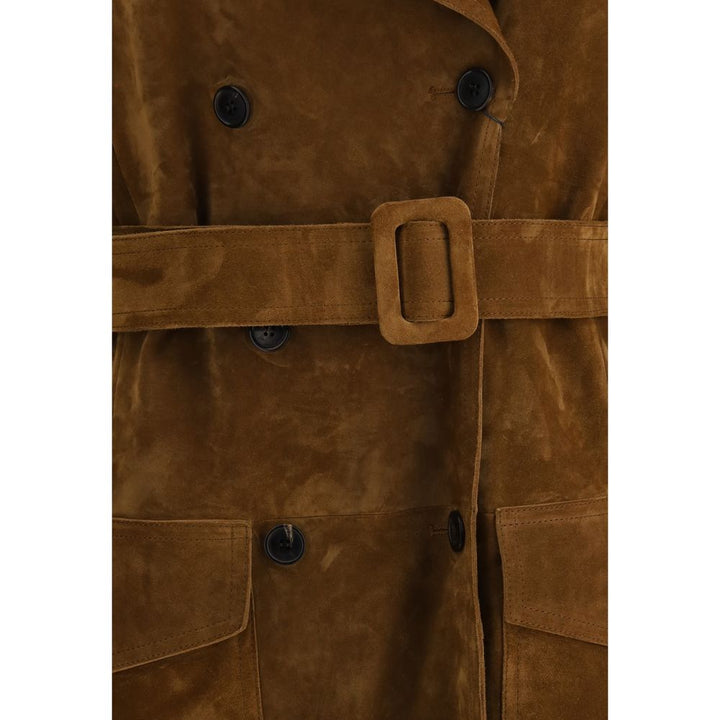Saint Laurent Suede Trench Coat