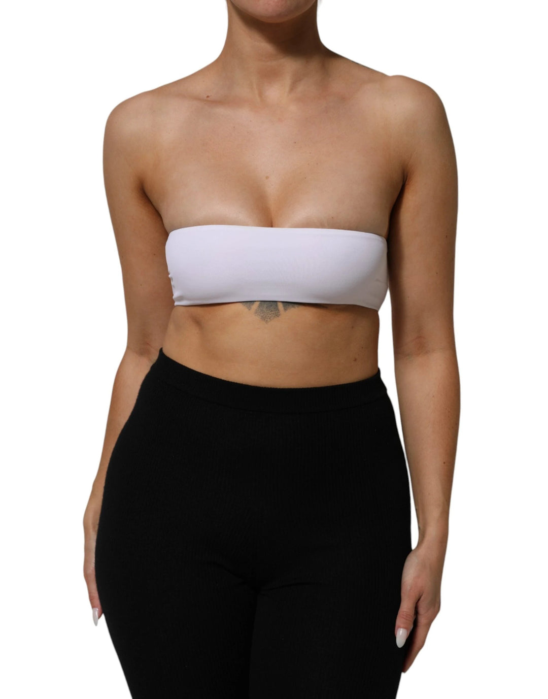 Dolce &amp; Gabbana White Nylon Blend Bandeau Strapless Tube Top by Dolce &amp; Gabbana outlet now on sale