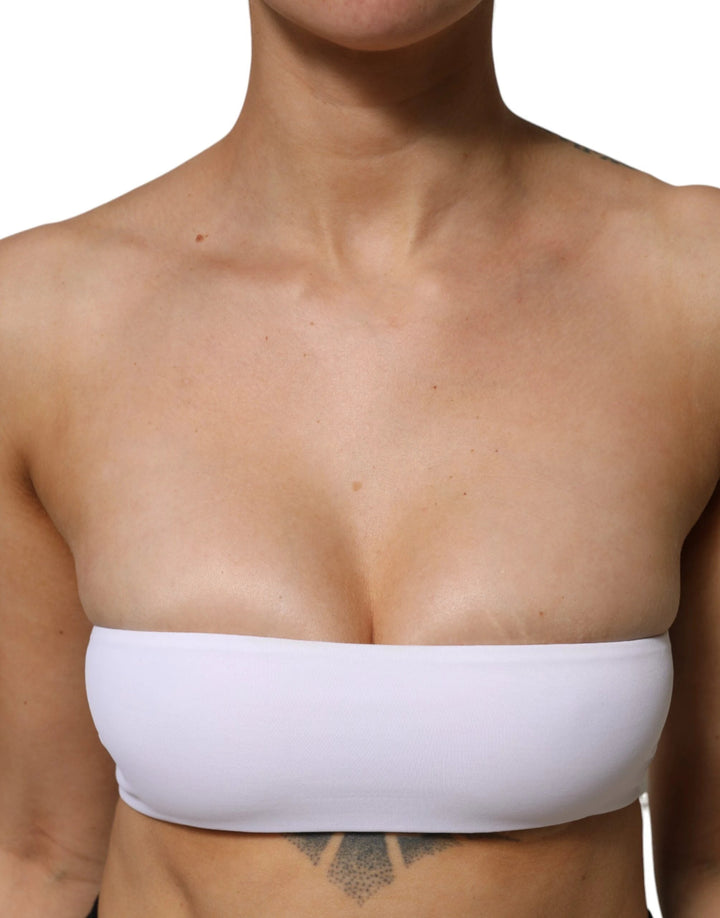 Dolce &amp; Gabbana White Nylon Blend Bandeau Strapless Tube Top by Dolce &amp; Gabbana outlet now on sale