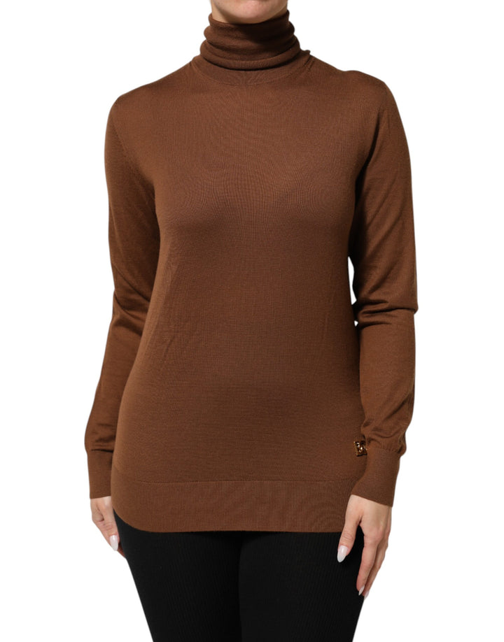 Dolce &amp; Gabbana Sample Sale Dolce &amp; Gabbana Brown Cashmere Turtle Neck Pullover Sweater - | Designer outlet