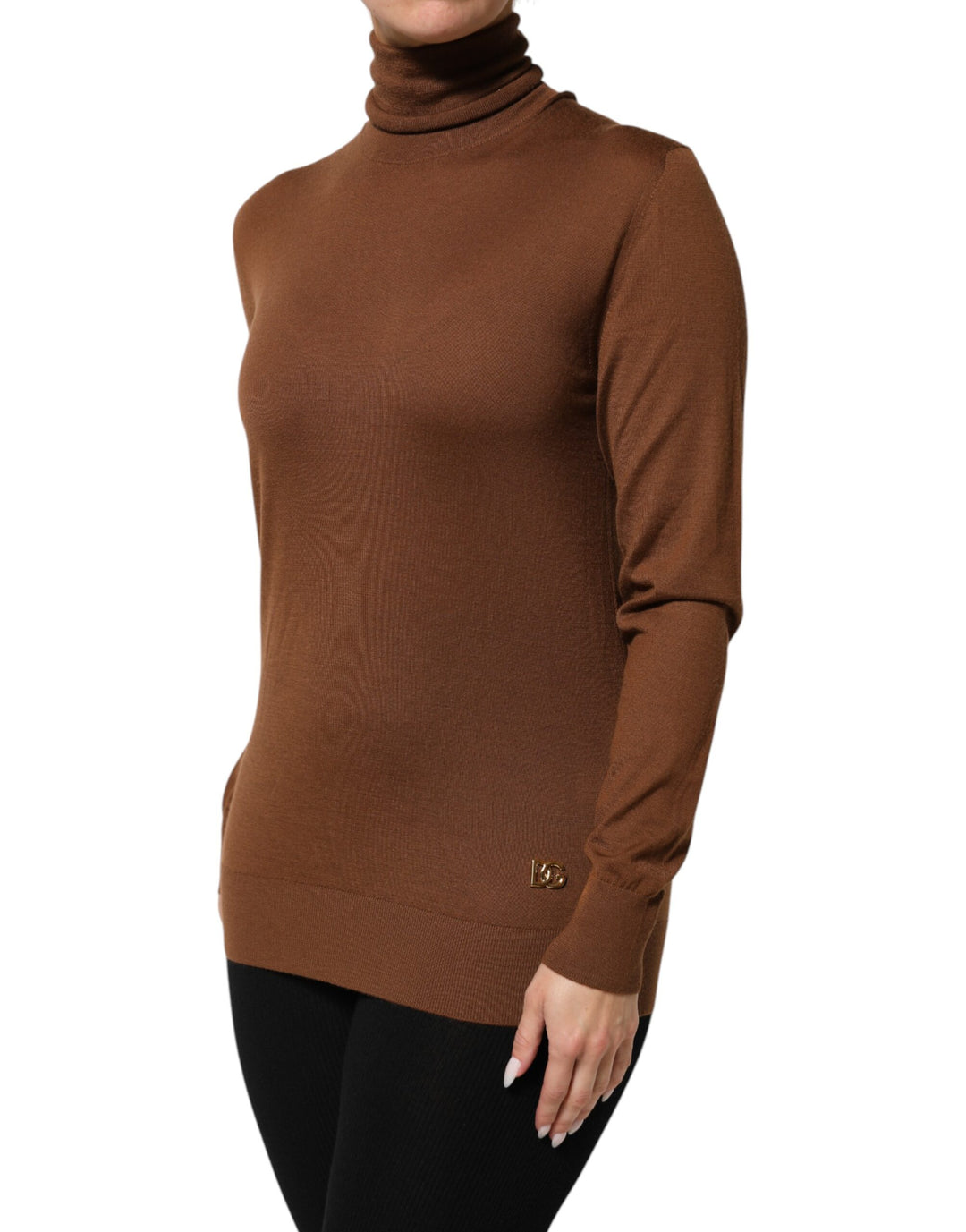 Dolce &amp; Gabbana Sample Sale Dolce &amp; Gabbana Brown Cashmere Turtle Neck Pullover Sweater - | Designer outlet