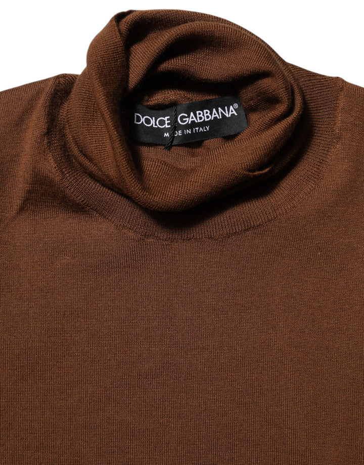 Dolce &amp; Gabbana Sample Sale Dolce &amp; Gabbana Brown Cashmere Turtle Neck Pullover Sweater - | Designer outlet