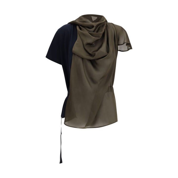 Sacai Jersey T-shirt with contrast inserts
