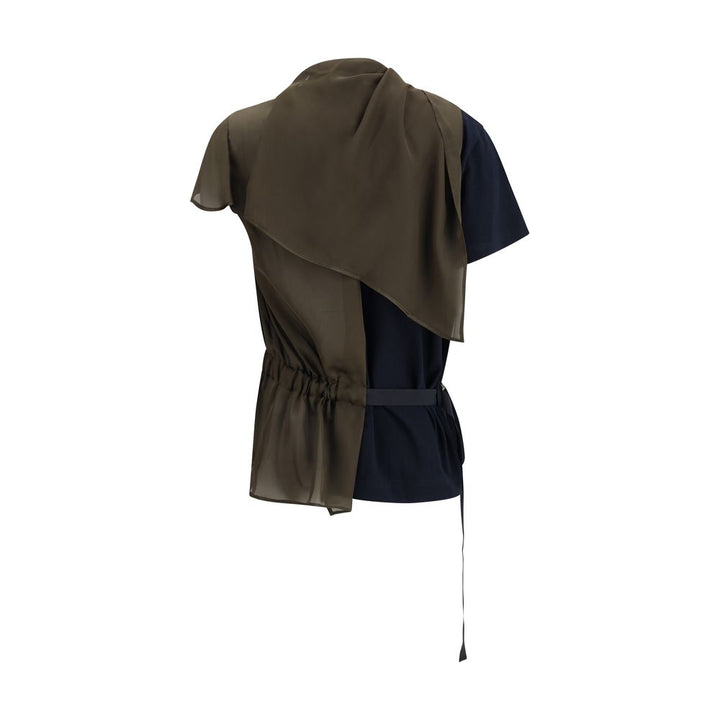 Sacai Jersey T-shirt with contrast inserts