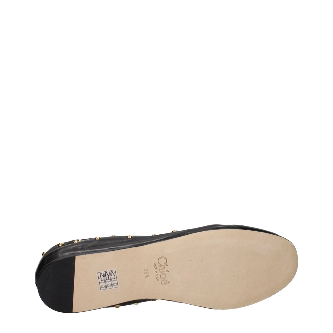 Chloé Sample Sale Chloé Black Leather Ballet Flats - | Designer outlet